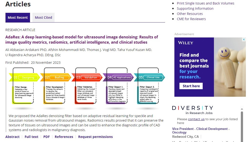 Adares a deep learning based model for ultrasound image denoising